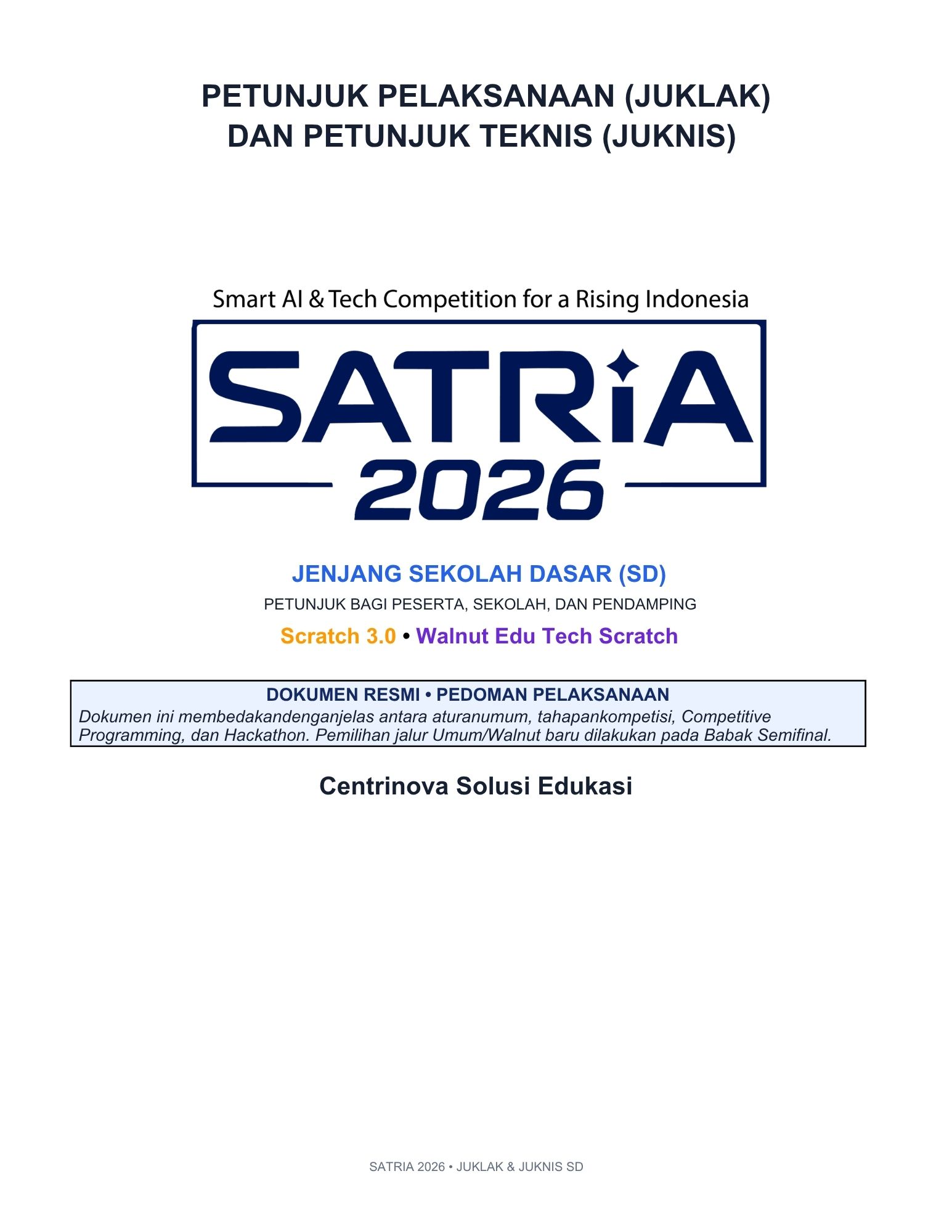 SATRIA 2026 Guidelines Cover - Elementary (SD)
